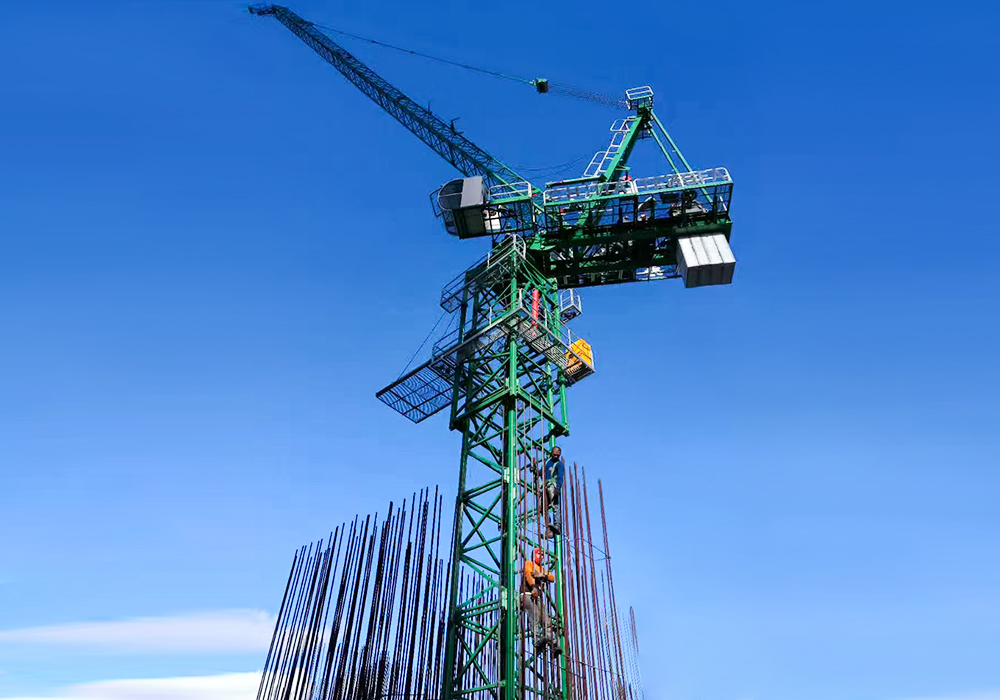 QTD80 LUFFING-JIB TOWER CRANE 6T JIB طول 40m